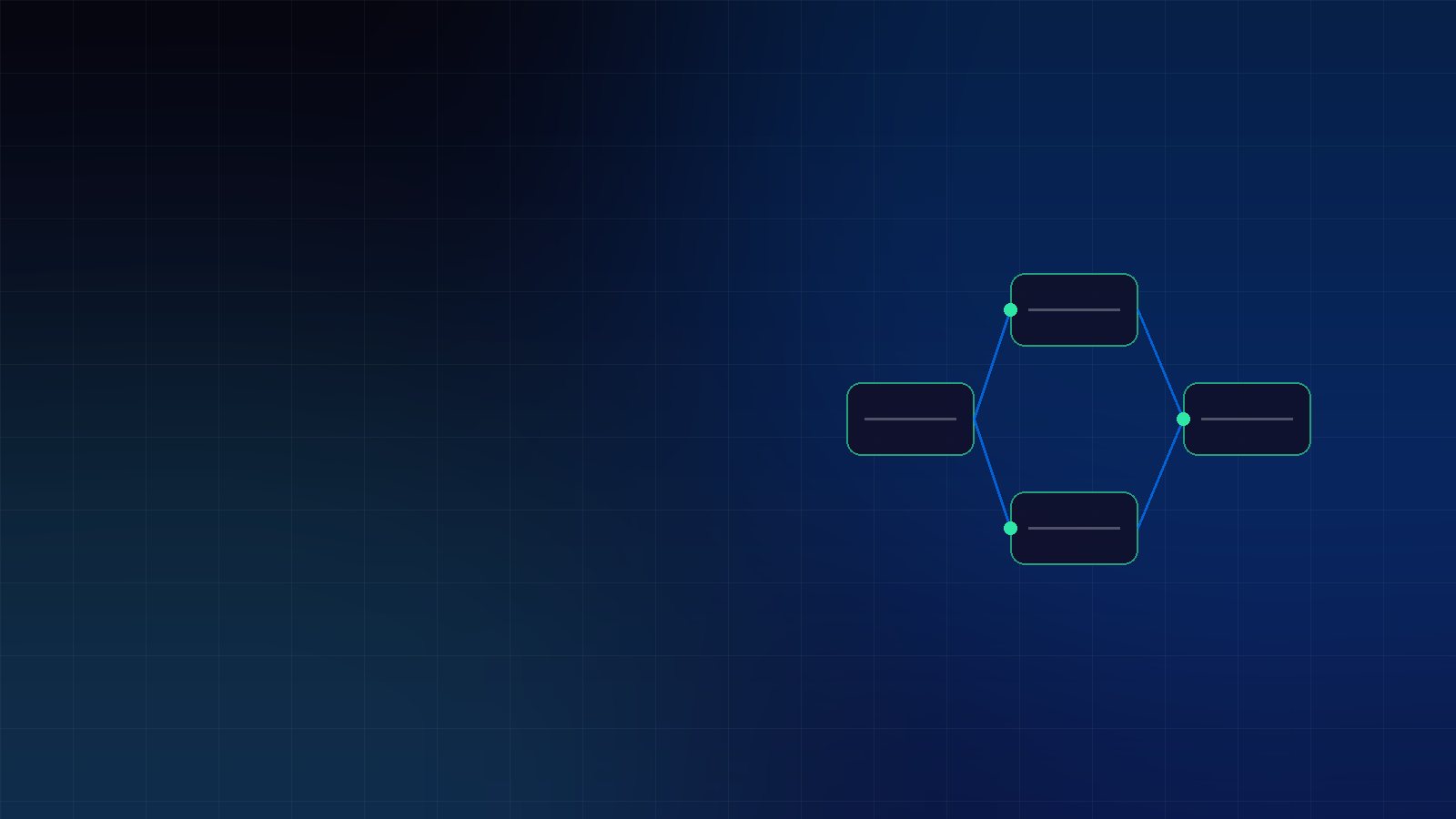 Ilustración de un diagrama de flujo con cuatro pasos conectados