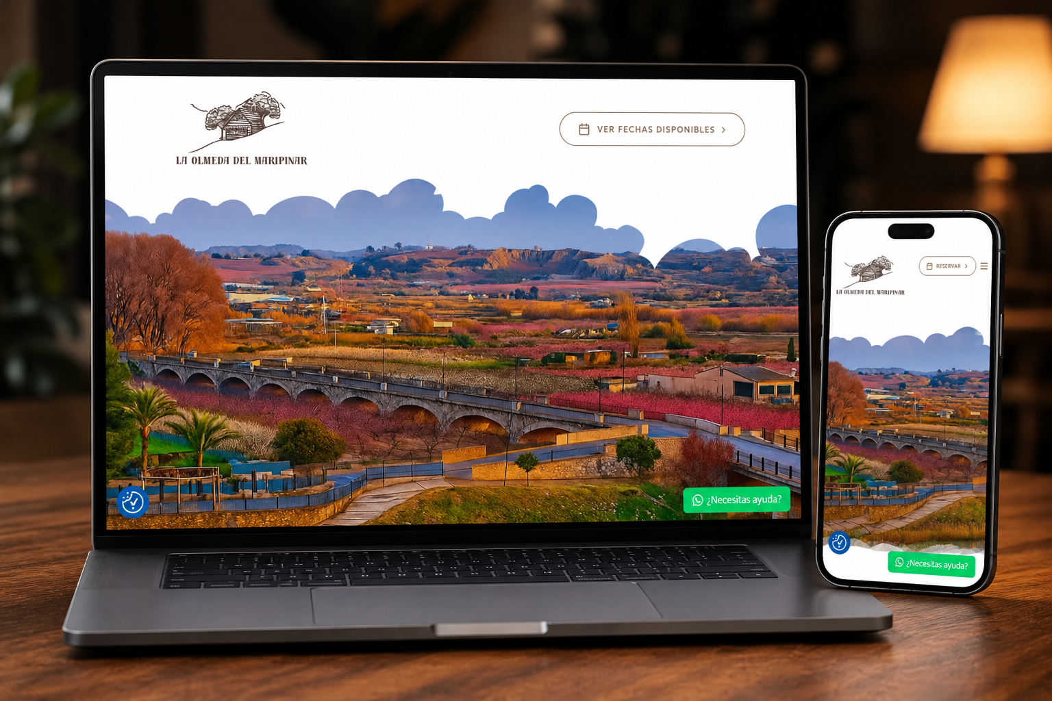 Web de la casa rural La Olmeda del Maripinar con sistema de reservas por AvanzaIA